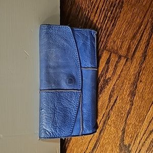 Cut n’ Paste Suede Jackson Wallet Blue Anthropologie